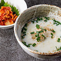 鶏白湯スープご飯 キムチ添え