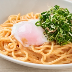 明太子パスタ 温玉のせ