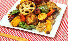 豚肉と彩り野菜の黒酢あん