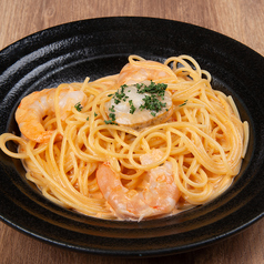 海老と帆立の海老風味クリームソース