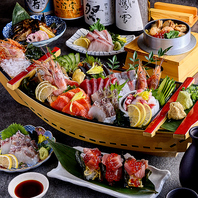 当店の厳選した食材・海鮮を楽しめる料理やコース有◎