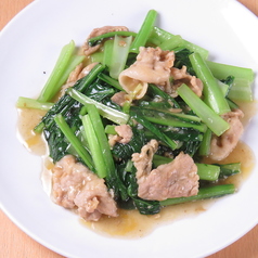 豚肉と小松菜炒の野菜炒め定食