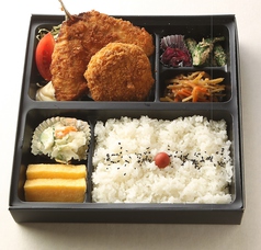 本日の魚フライとハムカツ弁当