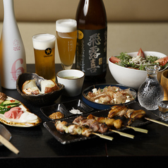 比内地鶏炭火焼 ひないのコース写真