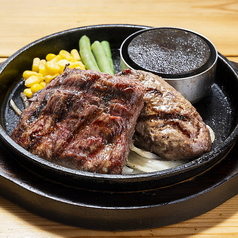 炭焼ロックステーキ(100g)＆黒毛和牛100％ブッチャーズハンバーグ（100ｇ）