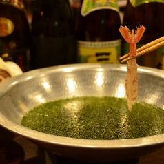 名物!あおさと赤海老のえびしゃぶ