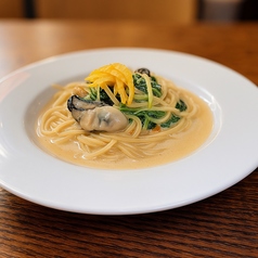 牡蠣とほうれん草のクリームスパゲティー