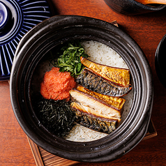 塩鯖と明太子の土鍋飯