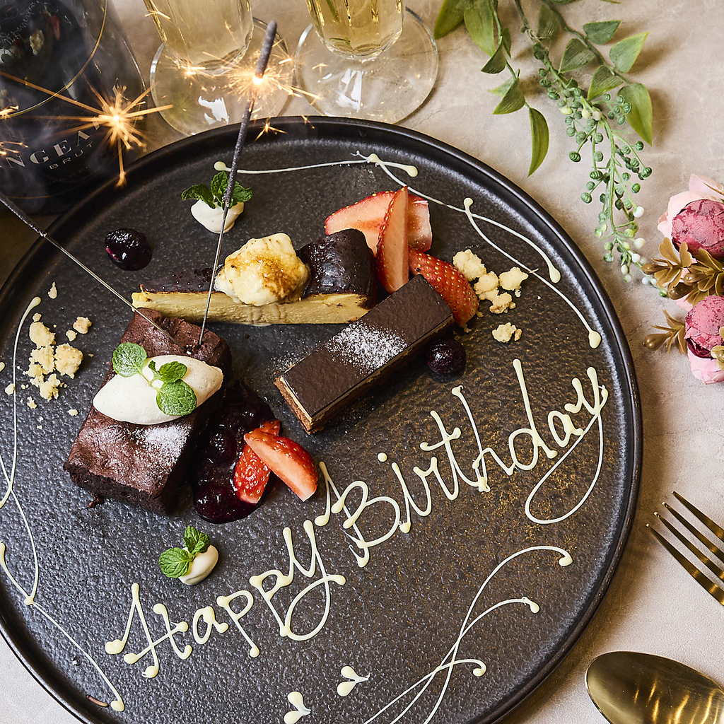 誕生日・記念日のお祝いに使えるデザトプレ♪大切なあの人へ感謝のメッセージを添えたサプライズ♪