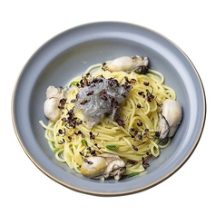 牡蠣 生シラス 青唐辛子のパスタ