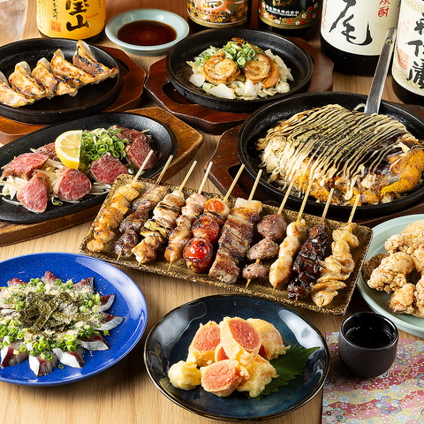 アツアツ鉄板焼き料理はお酒との相性抜群！個室もご用意しております！