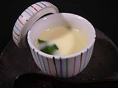 けせんぬま産ふかひれを茶碗蒸し うに添え