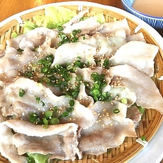 豚とレタスのざる蒸し 胡麻ポン酢で