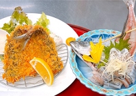 アジフライ・お刺身定食