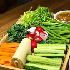 味噌だれ野菜/血腸（シュエチャン）のニンニクだれ添え 各種