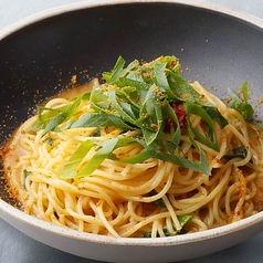 ウニと九条葱のペペロンチーノ　～カラスミかけ～