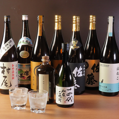 焼酎は芋や麦など常時15種類ほどご用意!