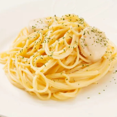 ホタテのクリームパスタの写真