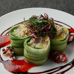 秋刀魚と焼き茄子のプレッセ 梅バルサミコソース