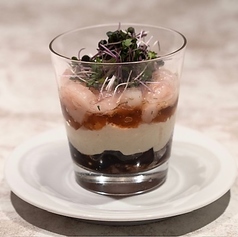 15　季節野菜のムースと甘エビのタルタル