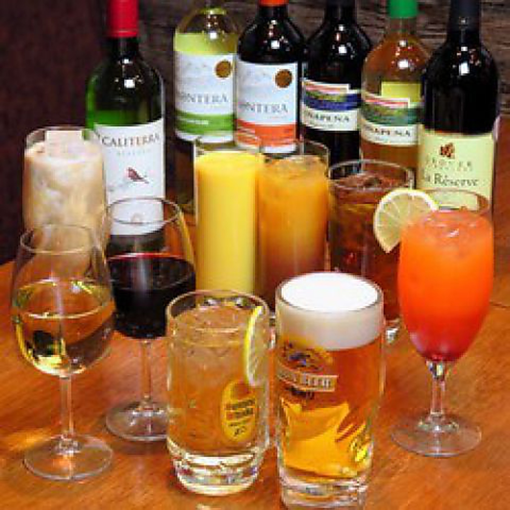 ビールもOK★コース以外をご利用のお客様のために、120分1000円で種類豊富な飲み放題をご用意。