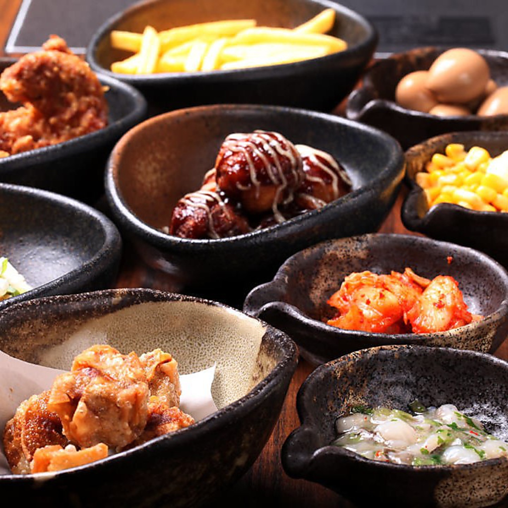 【おつまみ】しゃぶしゃぶだけでなく、枝豆・キムチ・たこ焼き・ポテトフライ等も食べ放題！