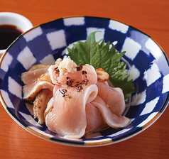 地鶏のたたき 山わさび添え