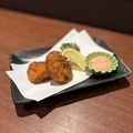 料理メニュー写真&nbsp;帆立しそチーズはさみ揚げ明太マヨ添え
