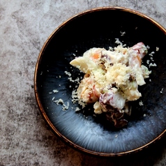 無限ぽりぽり♪梅ごぼう／北寄貝とタコの山葵クリーム