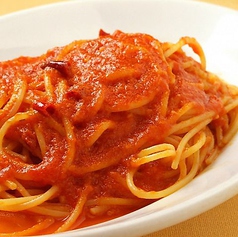 スパゲッティ　にんにく赤唐辛子のトマト味 または 塩味 