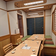 テーブル個室＋掘りごたつ式個室もご用意（8～10名様）