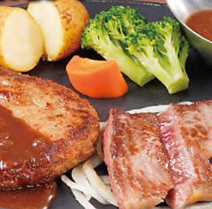 【プレミアムステーキ】サーロインステーキ&ハンバーグ