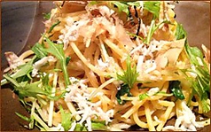 水菜とじゃこの和風スパゲティー