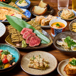 当店のコースは全て飲み放題付きとなります。お店のおすすめと旬を意識した内容になっております。