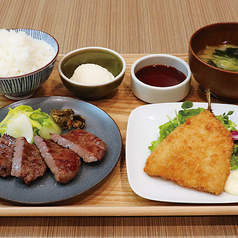 牛たんとあじフライ定食