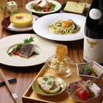 【OKUe.】ならではのこだわりが詰まった美食家を魅了する豪華コースです。土鍋ごはんも付いてます。 