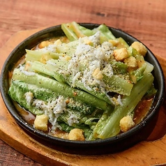 有機ロメインレタスのシーザー炒め　～茨城県産しらすぶっかけ～