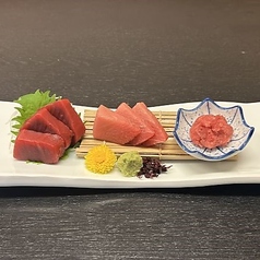 インド鮪の盛り合わせ(トロ・赤身・中落ち)