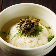 〆のあご出汁茶漬け 高菜明太子