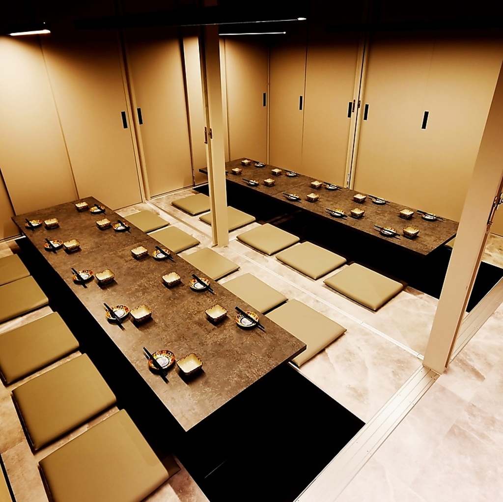 何名様でご来店頂いても個室対応可能♪デートや接待、友人とのお話もゆったりとお楽しみ下さい♪