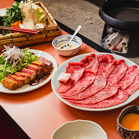 黒毛和牛「高崎牛」を秘伝割下の炭火すき焼きや調理にこだわり抜いた牛カツで贅沢に
