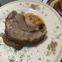 厚切り肉の炭火焼と完全無農薬野菜