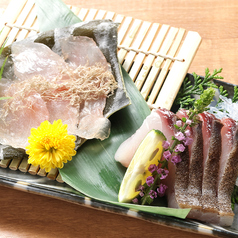 京鰆の炙りと昆布締めの2種食べ比べ