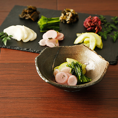 季節の京の漬物/万願寺唐辛子焼き華匠/華匠牡蠣の佃煮　各