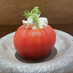 トマトの蜜煮 マスカルポーネチーズ乗せ