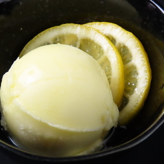 柚子シャーベットはちみつレモンかけ