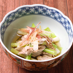 九条ネギと京鴨ささ身の香味酢