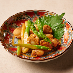 ベビーホタテとアスパラの炒め