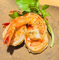 海老のガーリック鉄板焼き