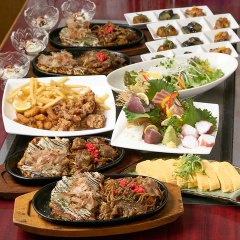 大阪の味を追求したこだわりのお好み焼き、鉄板焼きの店。お酒も充実。